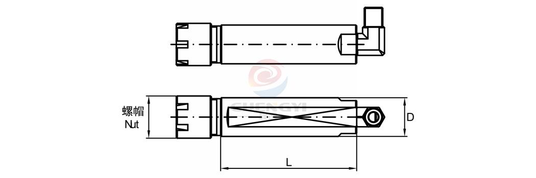 由上而下鑽孔軸 (中心出水)